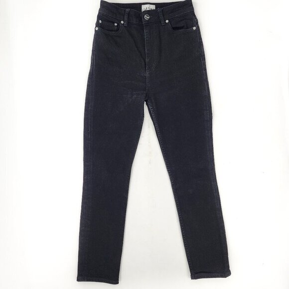 GANNI Cutye Cropped Jeans High Rise Black Organic Cotton - Picture 3 of 7